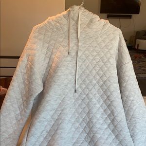 Cozy white/grey sweater (L)